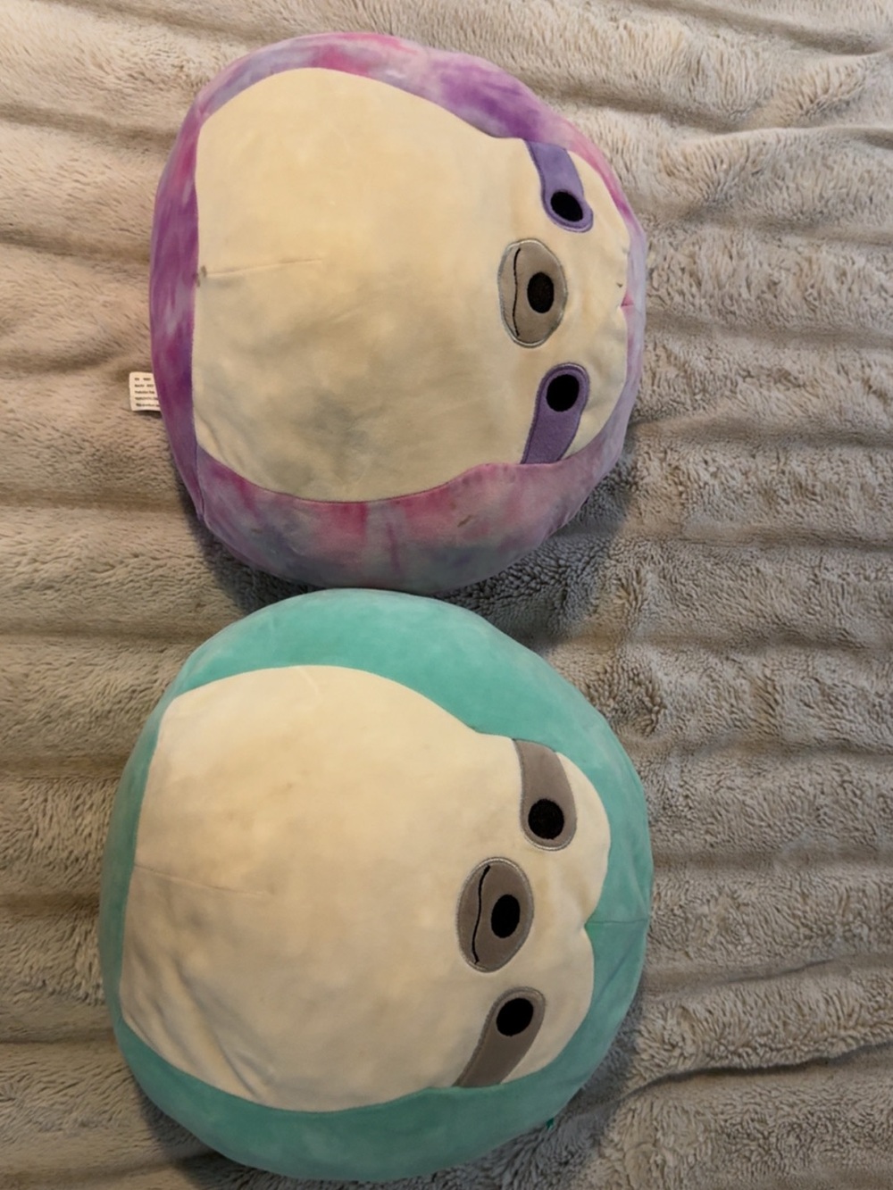 Squishmallows Purple Tie-Dye & Aqua Blue Sloth Plush Duo